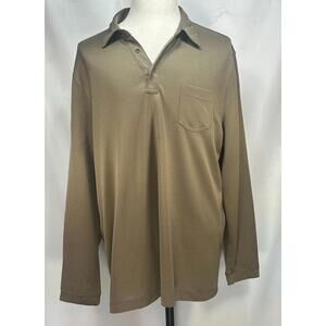 Axist 1/4 Button Long Sleeve Pullover Shirt Copper Men's 2XL